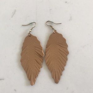 Leather Feather earrings